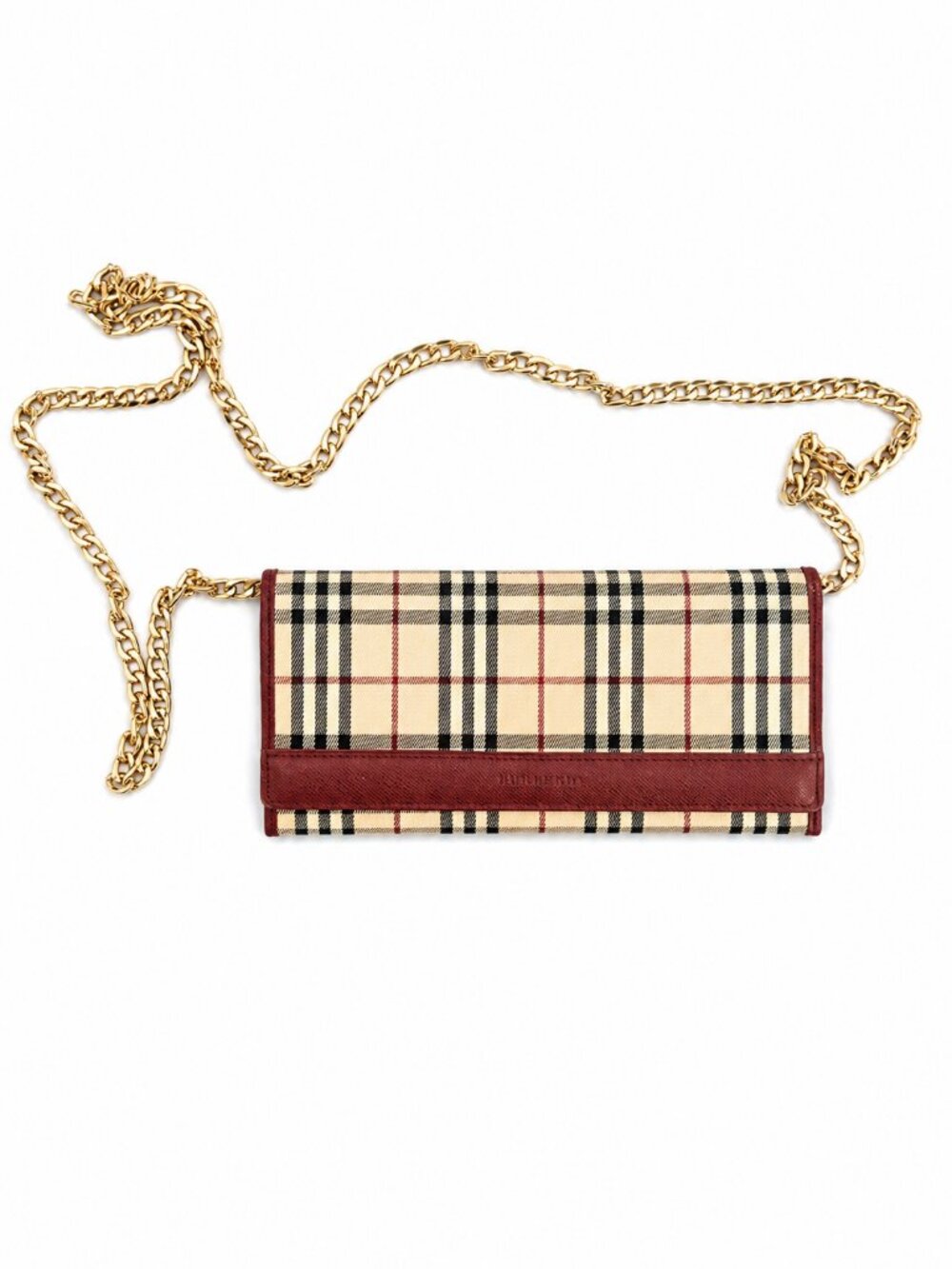 Vintage Burberry Continental Nova Check Trifold Wallet